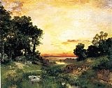 Sunset, Long Island Sound by Thomas Moran